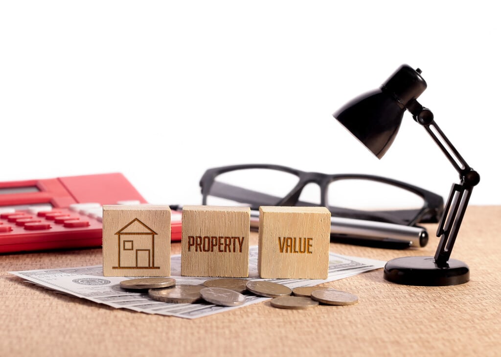 close up objects table against white background