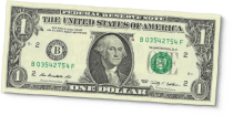 US one dollar bill obverse series 2009 1